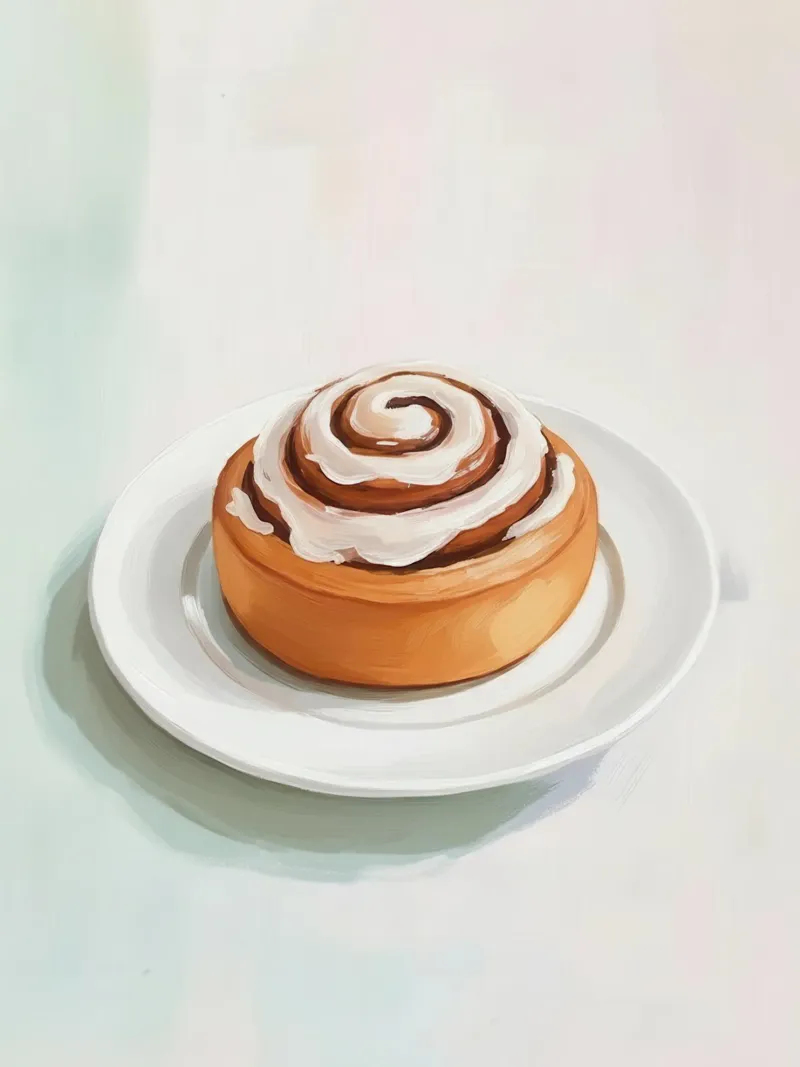Cinnamon Roll Painting poster con telaio in plastica da Attaboy Dsgn