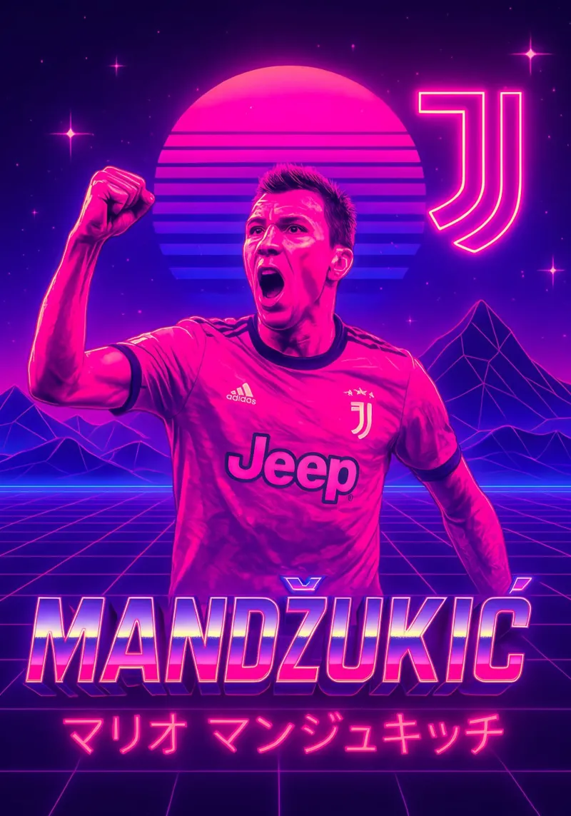 Mario Mandzukic poster da Cyberpunk Canvas