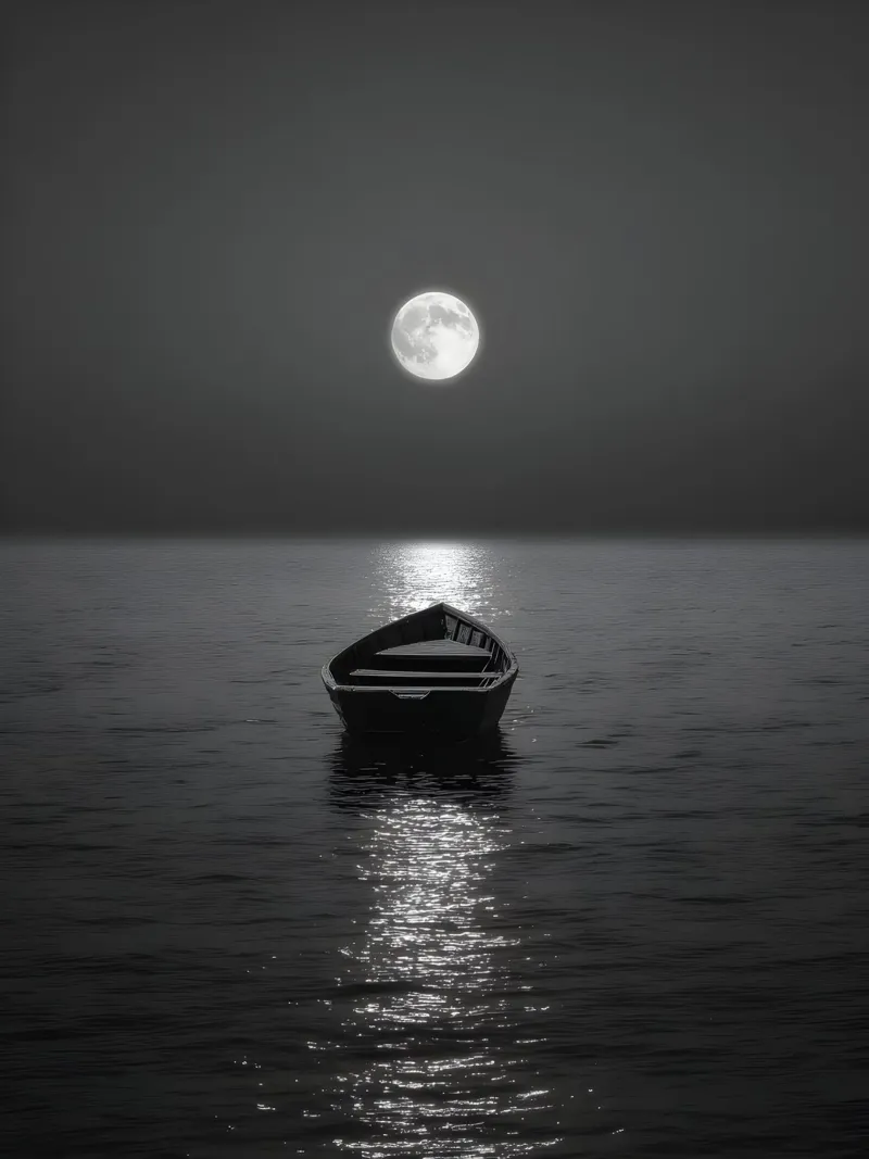 Moonlit Silence canvas met Baklijst van Mononoir