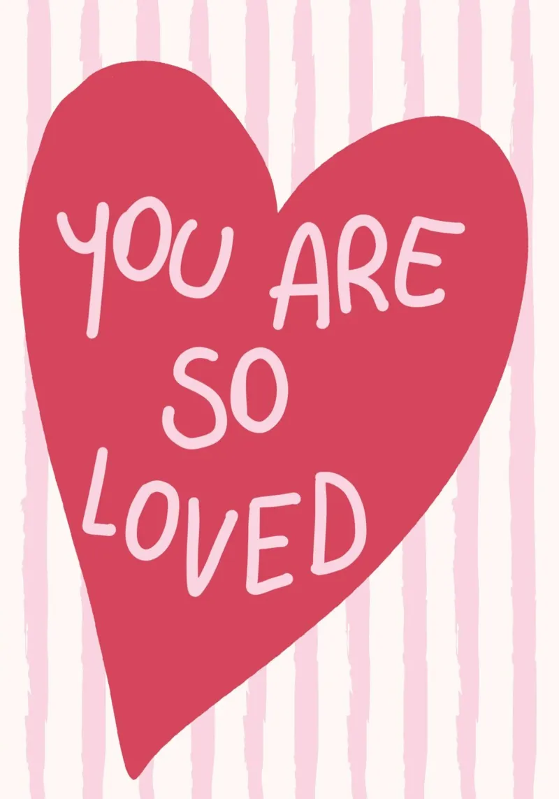 Stampa d'arte a cuore "You Are So Loved" (Sei così amato) tela con Cornice a cassetta da vintagepod