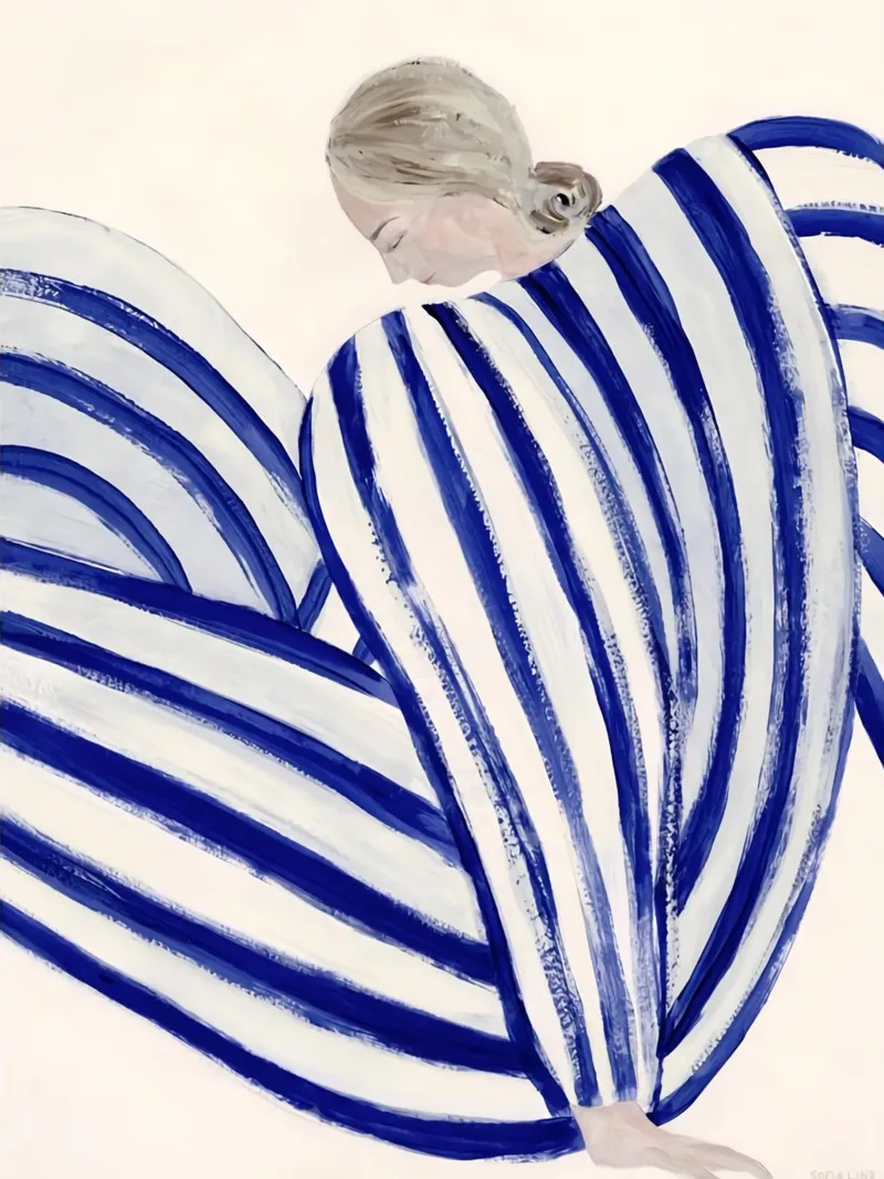 Blue Stripe al Concorde poster con telaio in plastica da Serrano Shop