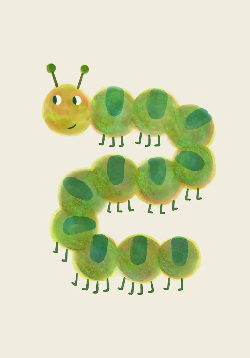 Illustrazione di animali - bruco per la scuola materna poster da JillGori