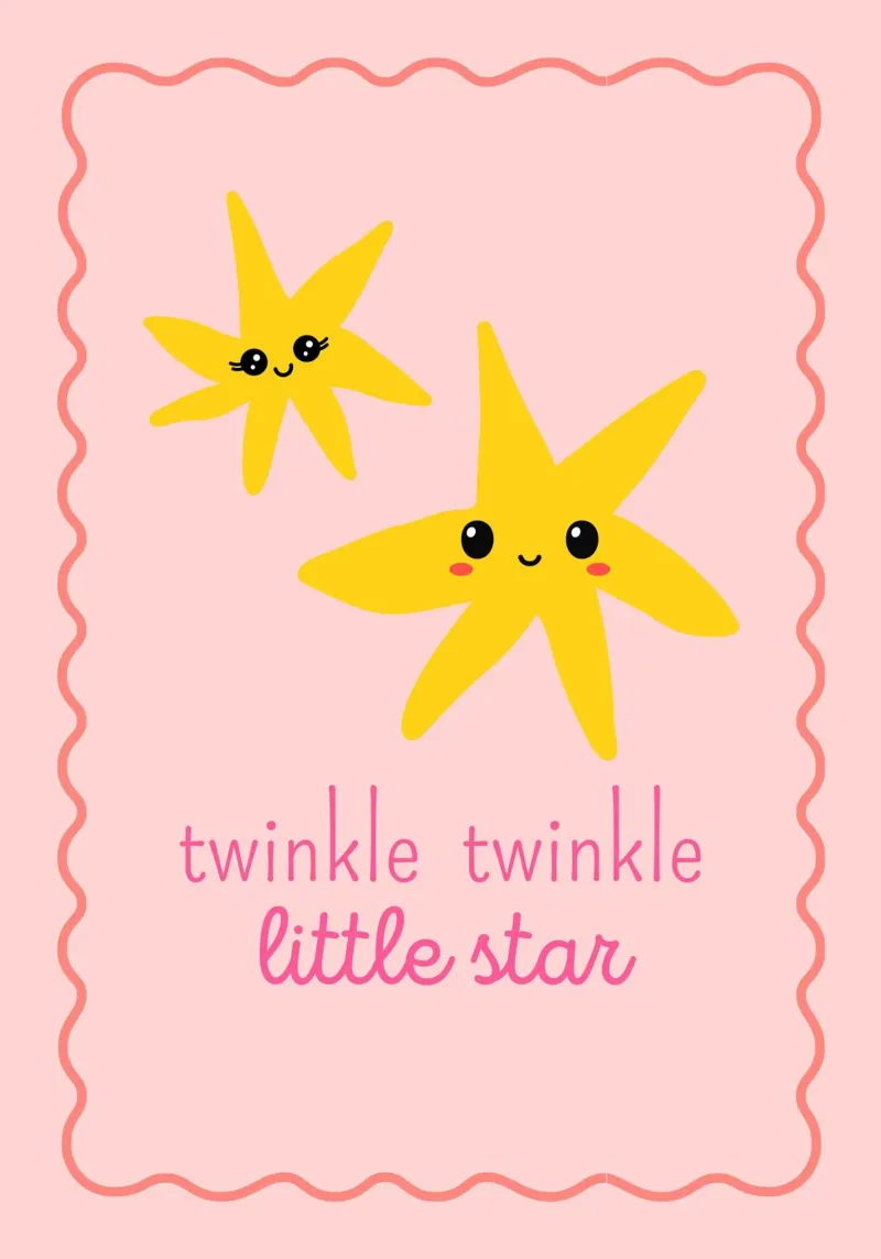 "Stampa d'arte "Twinkle Twinkle Little Star poster con telaio in alluminio da vintagepod