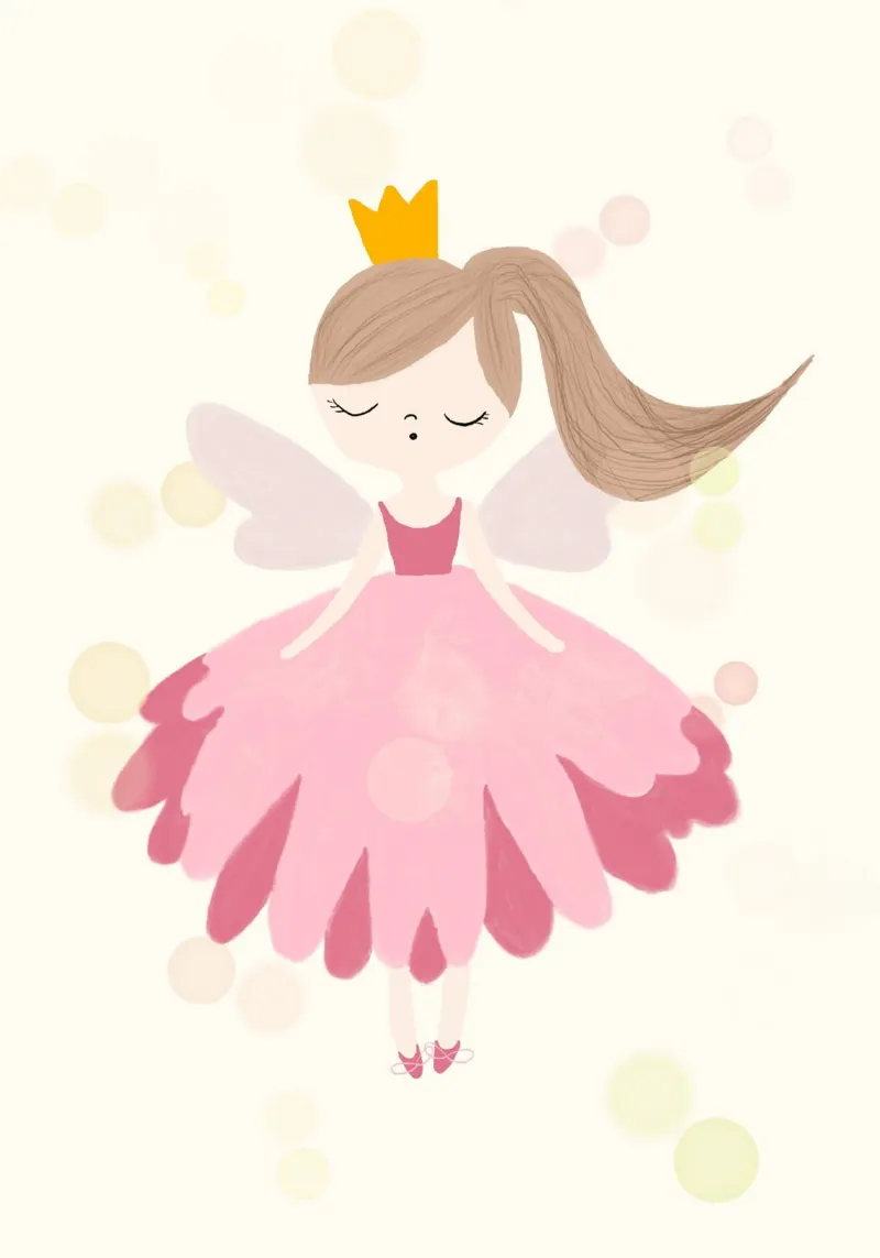 Stampa d'arte di una principessa fatata, Camera dei bambini poster da vintagepod