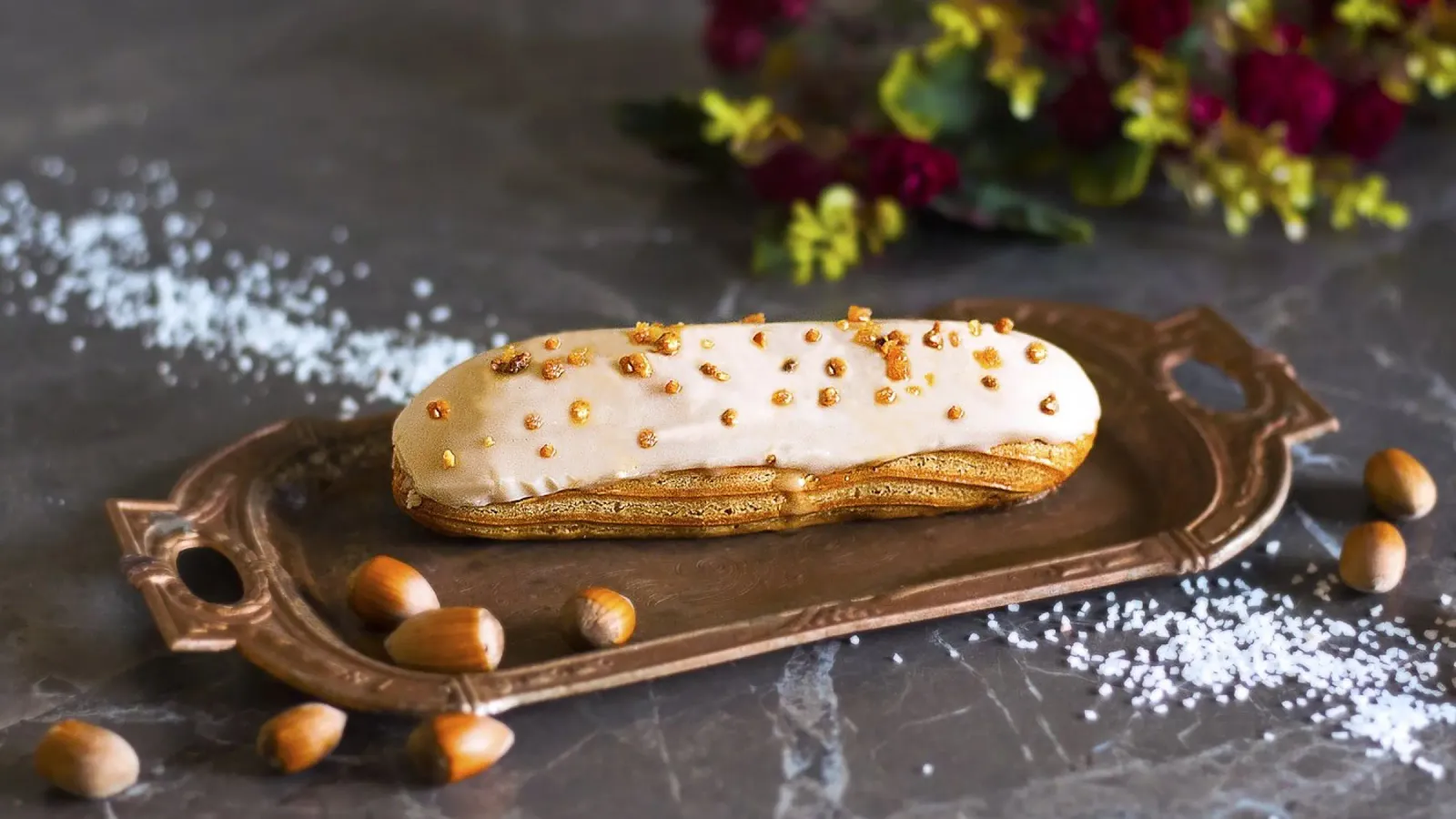 Caramel Crunch Éclair – Fine Art Print canvas with Floater frame by jay