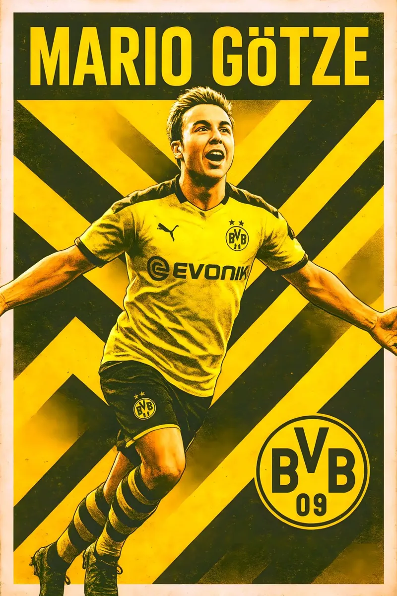 Mario Gotze canvas met Baklijst van Cyberpunk Canvas
