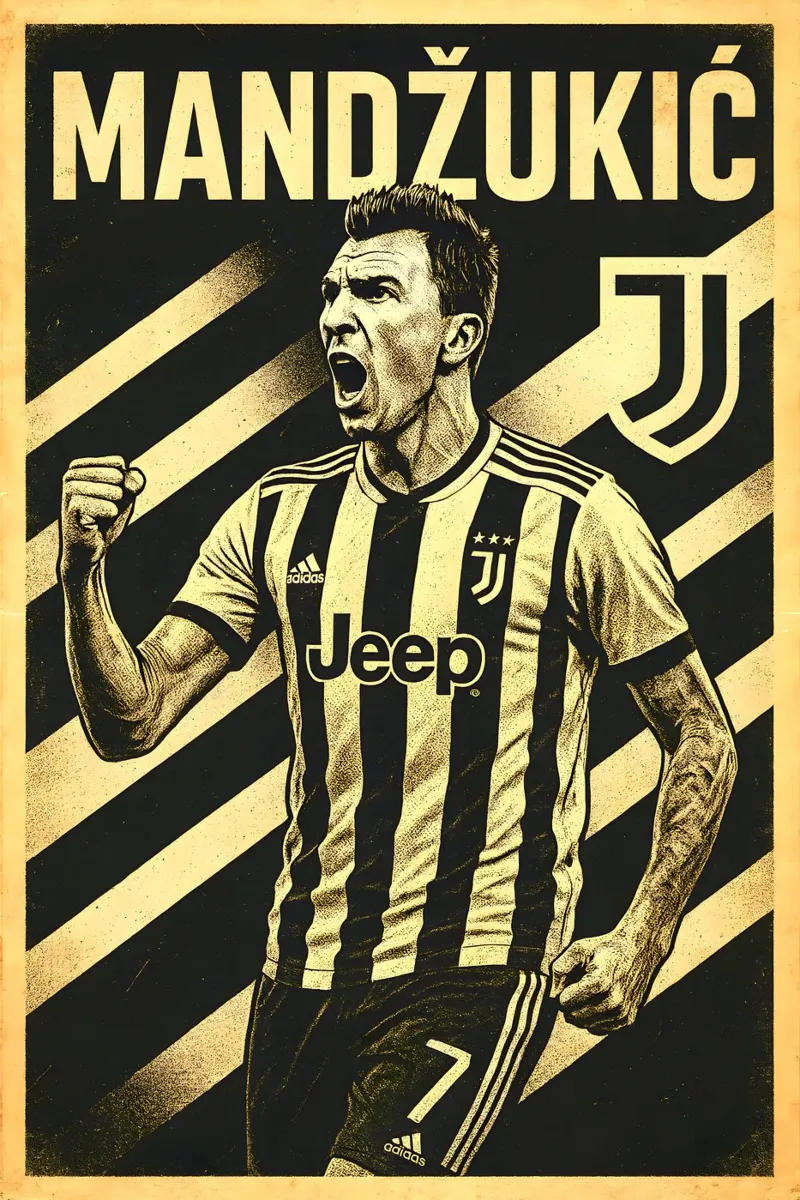 Mario Mandzukic canvas met Baklijst van Cyberpunk Canvas