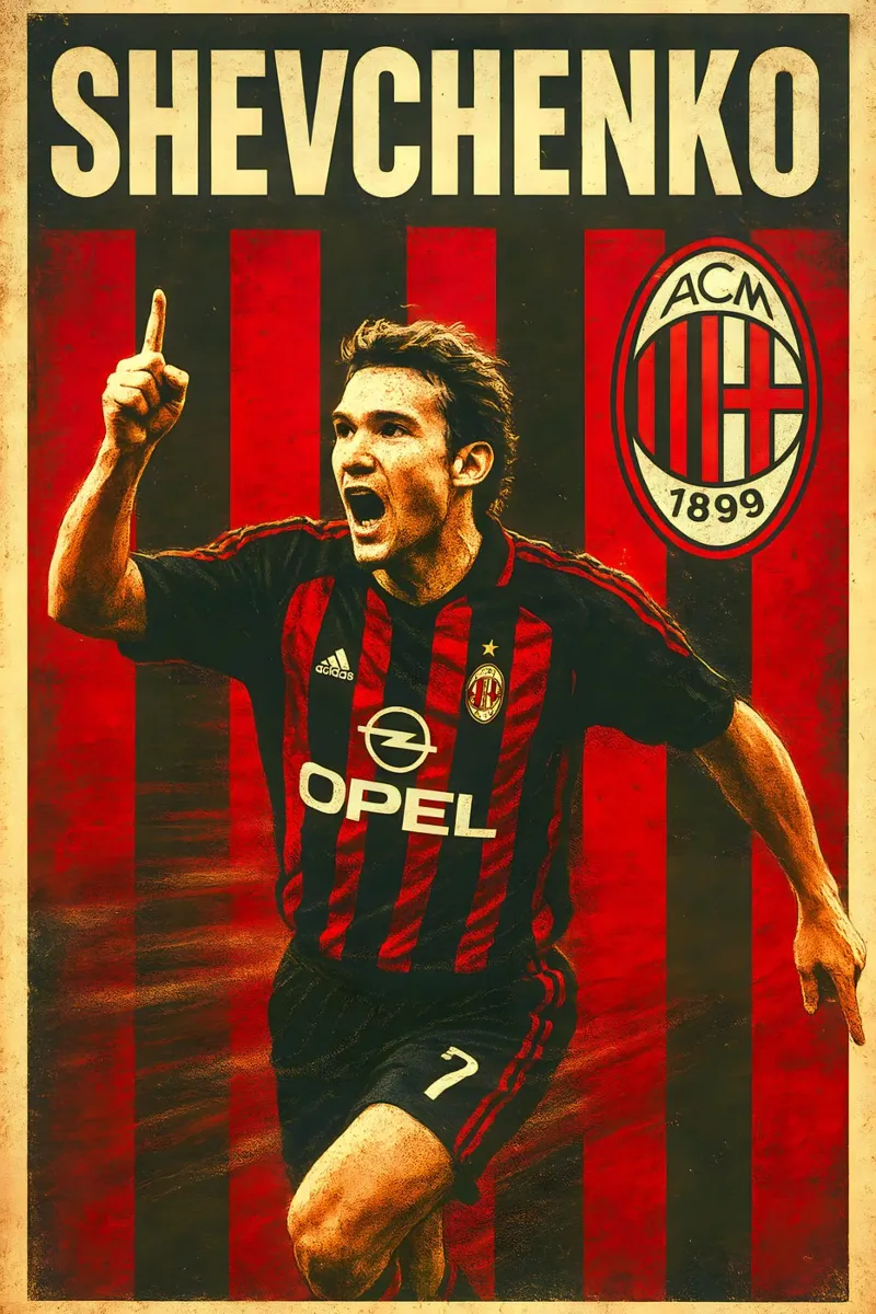 Andriy Shevchenko poster con telaio in plastica da Cyberpunk Canvas