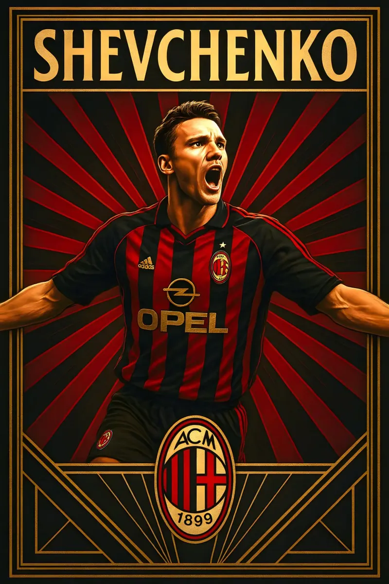 Andriy Shevchenko poster con telaio in plastica da Cyberpunk Canvas