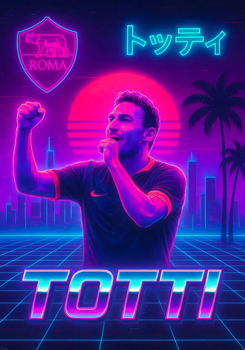 Francesco Totti poster con telaio in alluminio da Cyberpunk Canvas