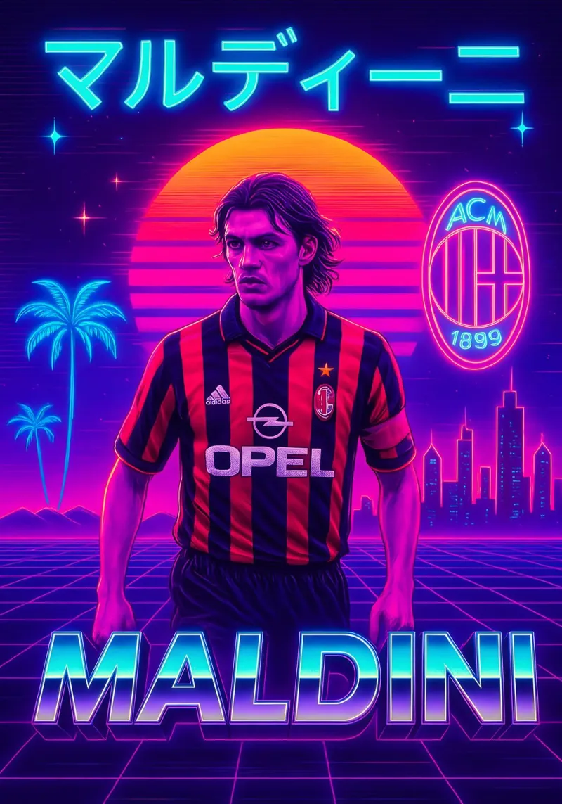 Paolo Maldini poster da Cyberpunk Canvas