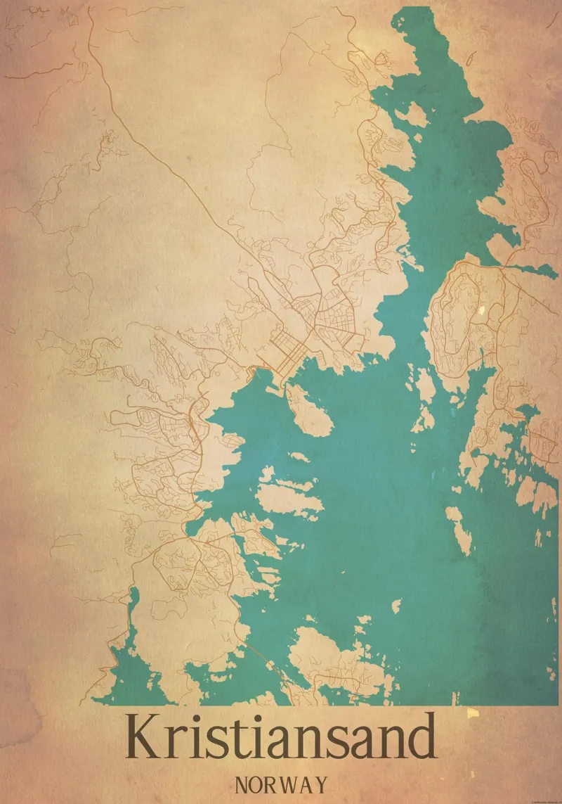 Kristiansand NORWAY poster con telaio in plastica da WorldPrint