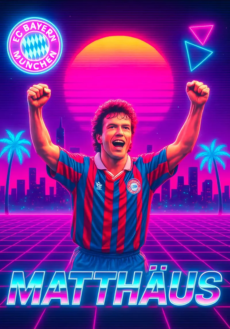 Lothar Matthäus poster con telaio in plastica da Cyberpunk Canvas