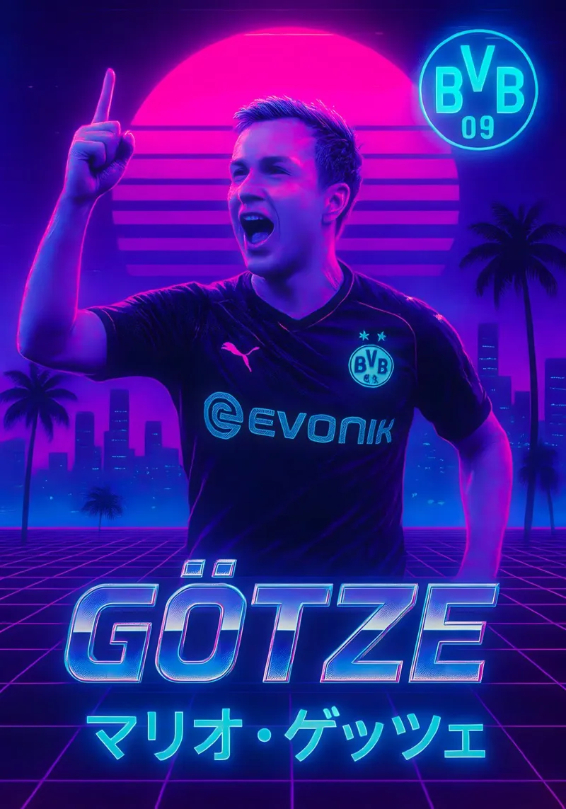 Mario Gotze poster da Cyberpunk Canvas