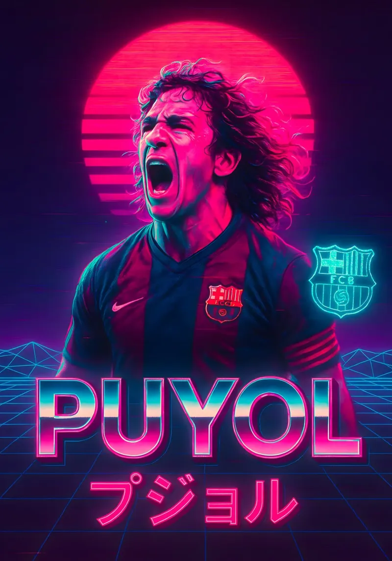 Carles Puyol poster da Cyberpunk Canvas