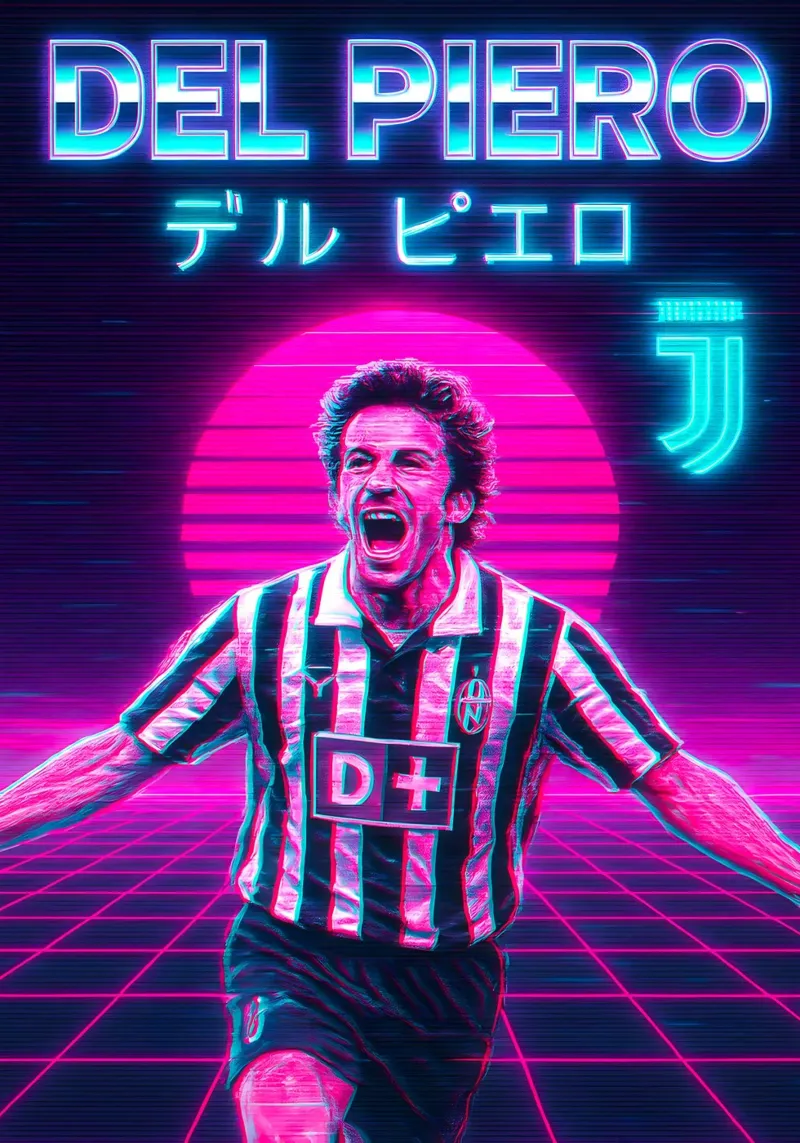 Alessandro Del Piero poster con telaio in plastica da Cyberpunk Canvas