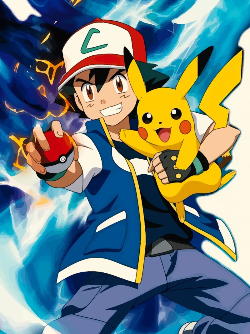 Ash and Pikachu Pokemon poster da Dumery Art