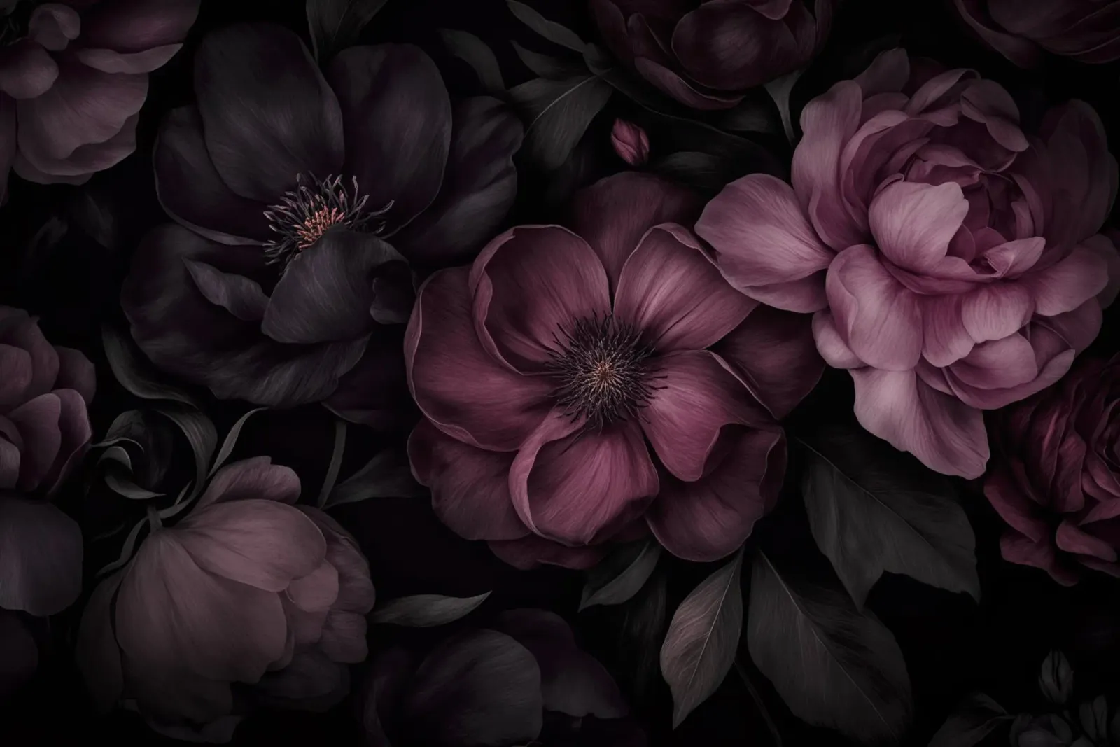 Grandezza del giardino gotico opulento poster con telaio in plastica da Andrea Haase Floral Passion
