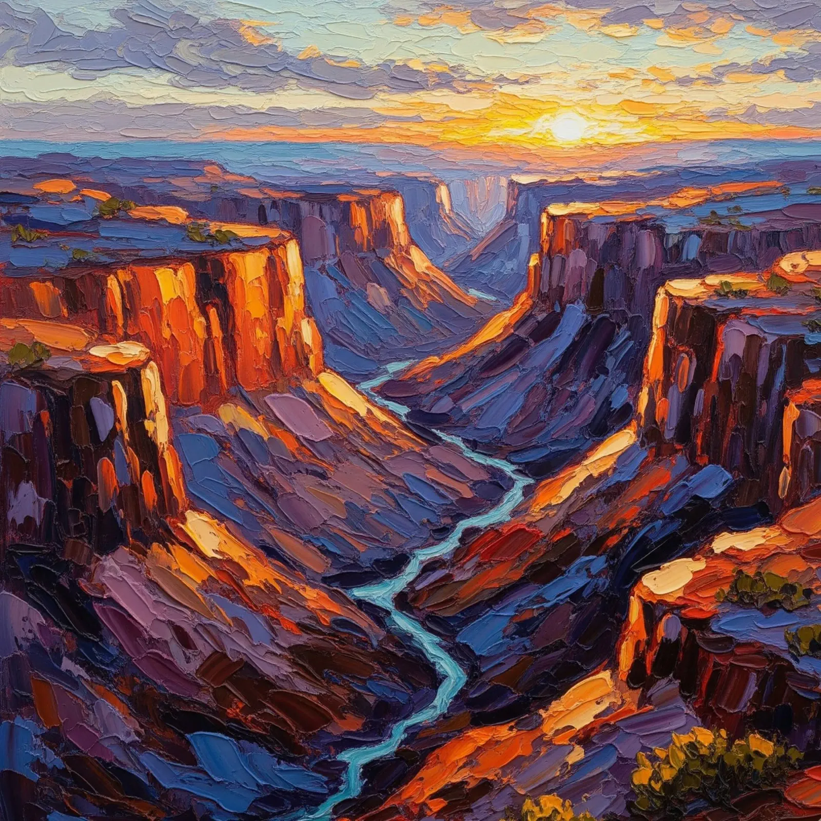L'ultima luce del Canyon: Il viaggio di un fiume attraverso la Grandezza tela con Cornice a cassetta da Artistic-shop