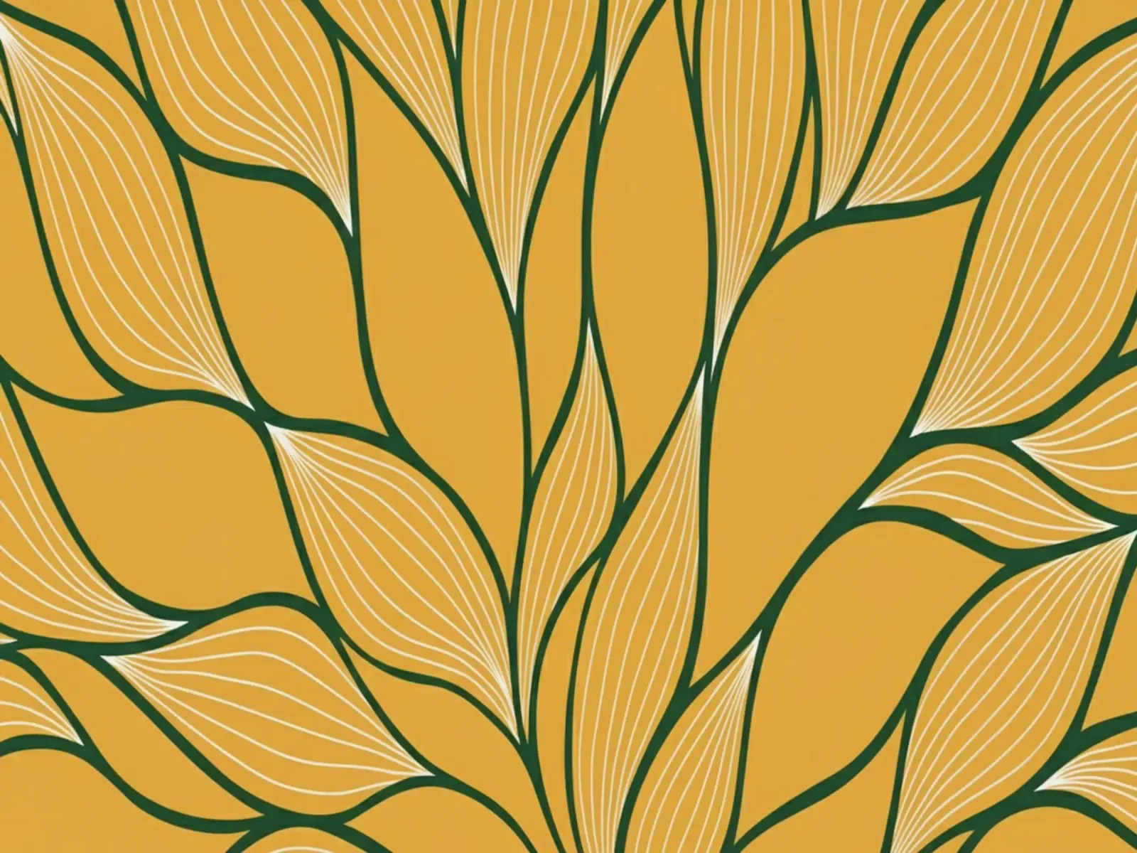 Goldene florale Ausstrahlung: Abstrakte Blütenblätter und Blätter Wandkunst Leinwand mit Schattenfugenrahmen von Artistic-shop