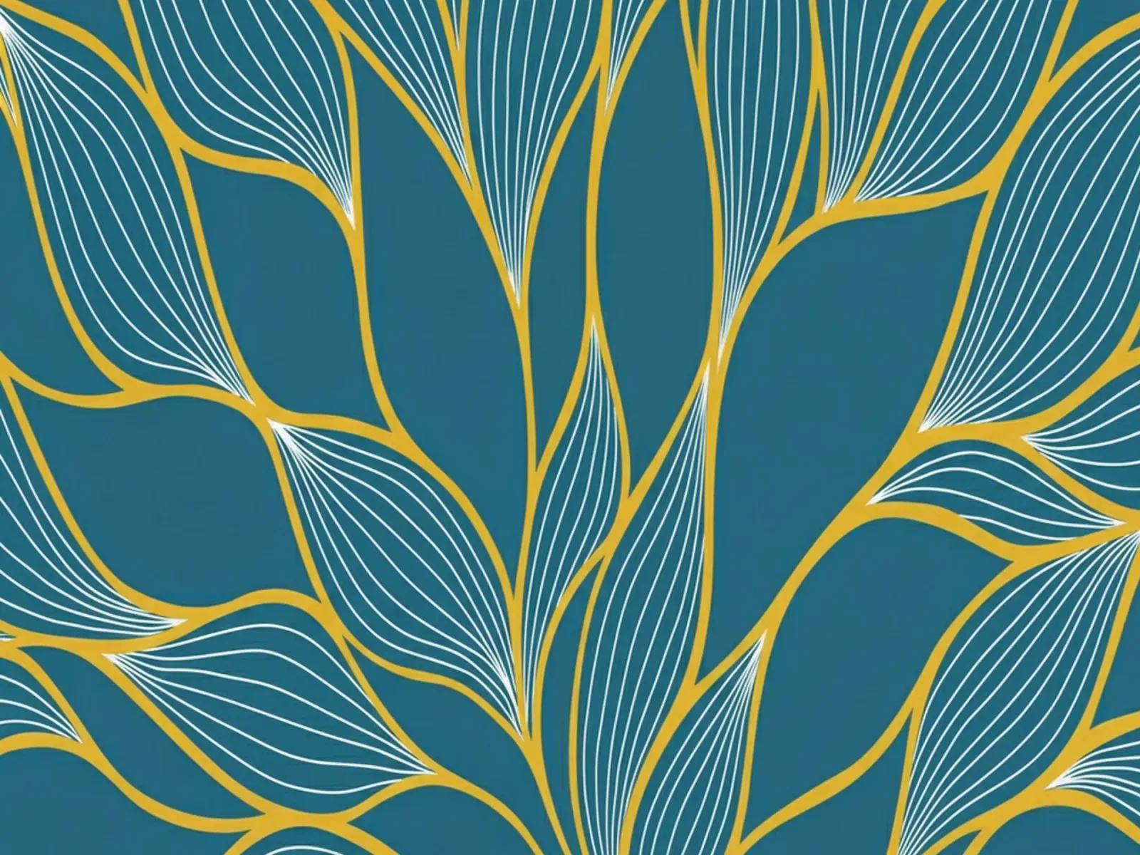 Bohemian Botanical Teal & Gold Leaf Art Print canvas with Floater frame by Artistic-shop