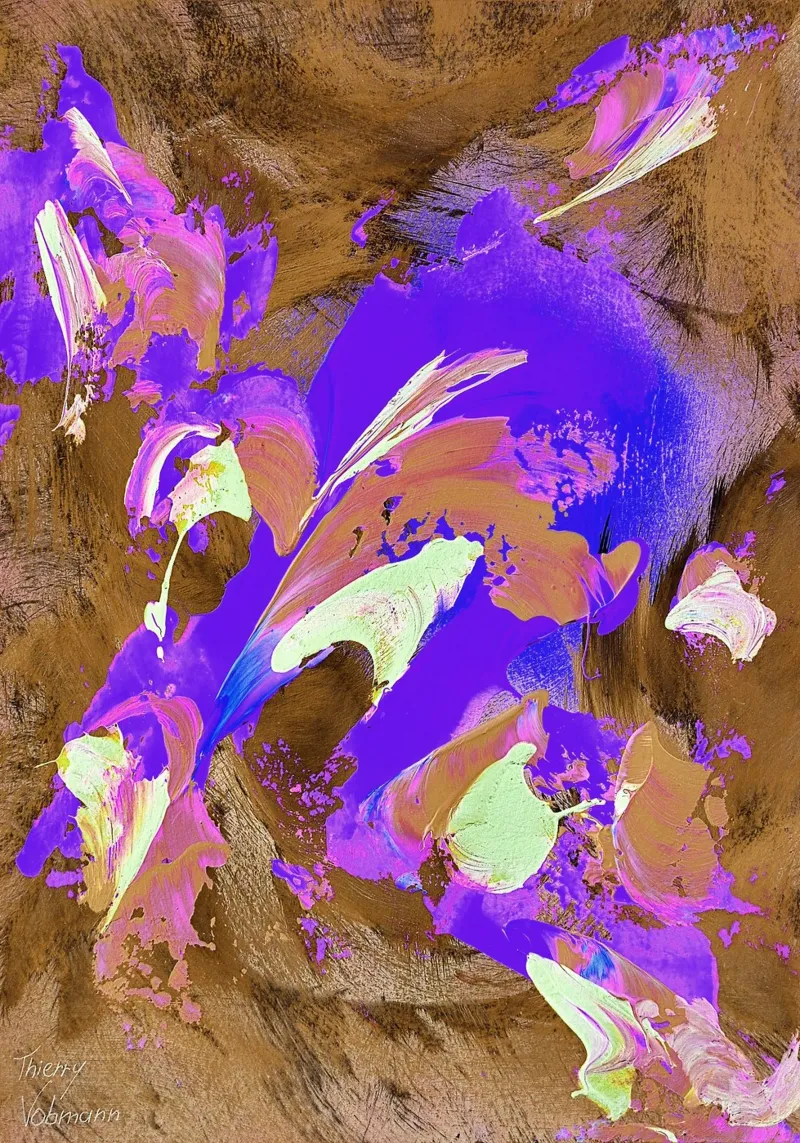 IDEAL GIFT 79 invers. poster con telaio in alluminio da Thierry Vobmann Abstract painting