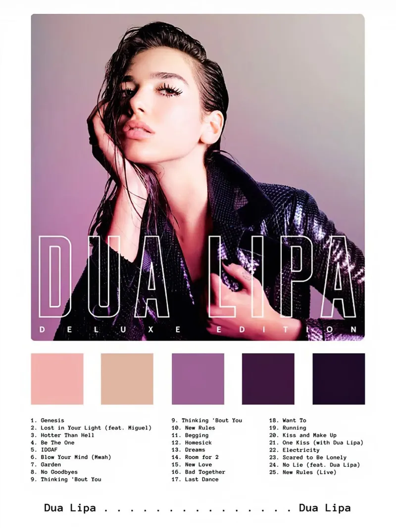Dua Lipa Deluxe Edition canvas met Baklijst van Roronoa7