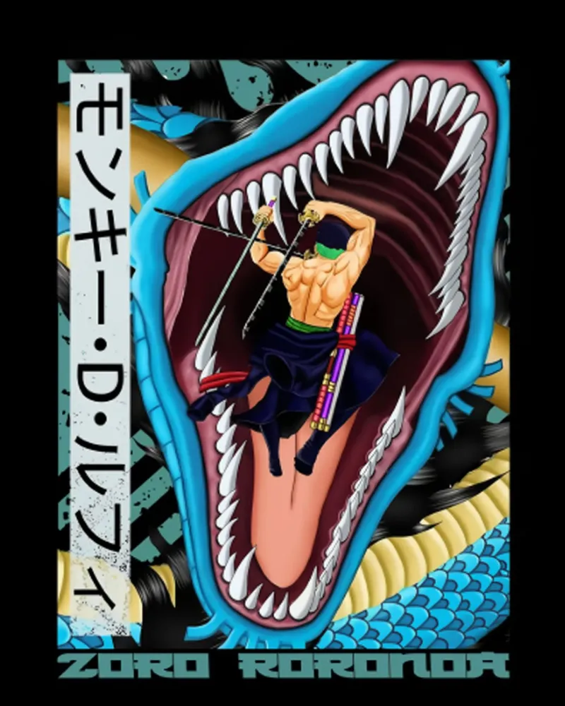 Roronoa Zoro One Piece carta hahnemühle da bernar shop