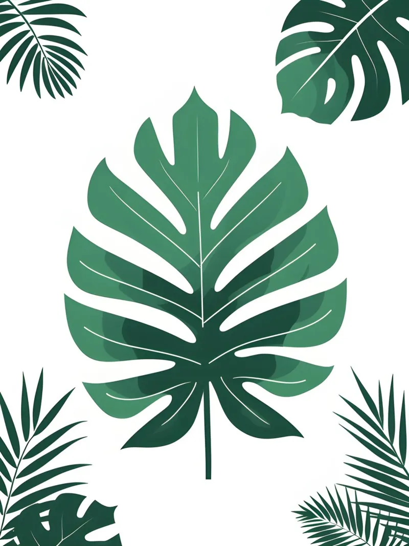Tropical Leaf Abstract canvas with Floater frame by The Green Room