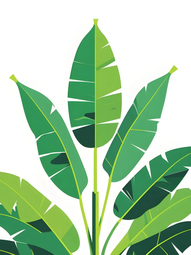 Bananenblad sectie canvas met Baklijst van The Green Room