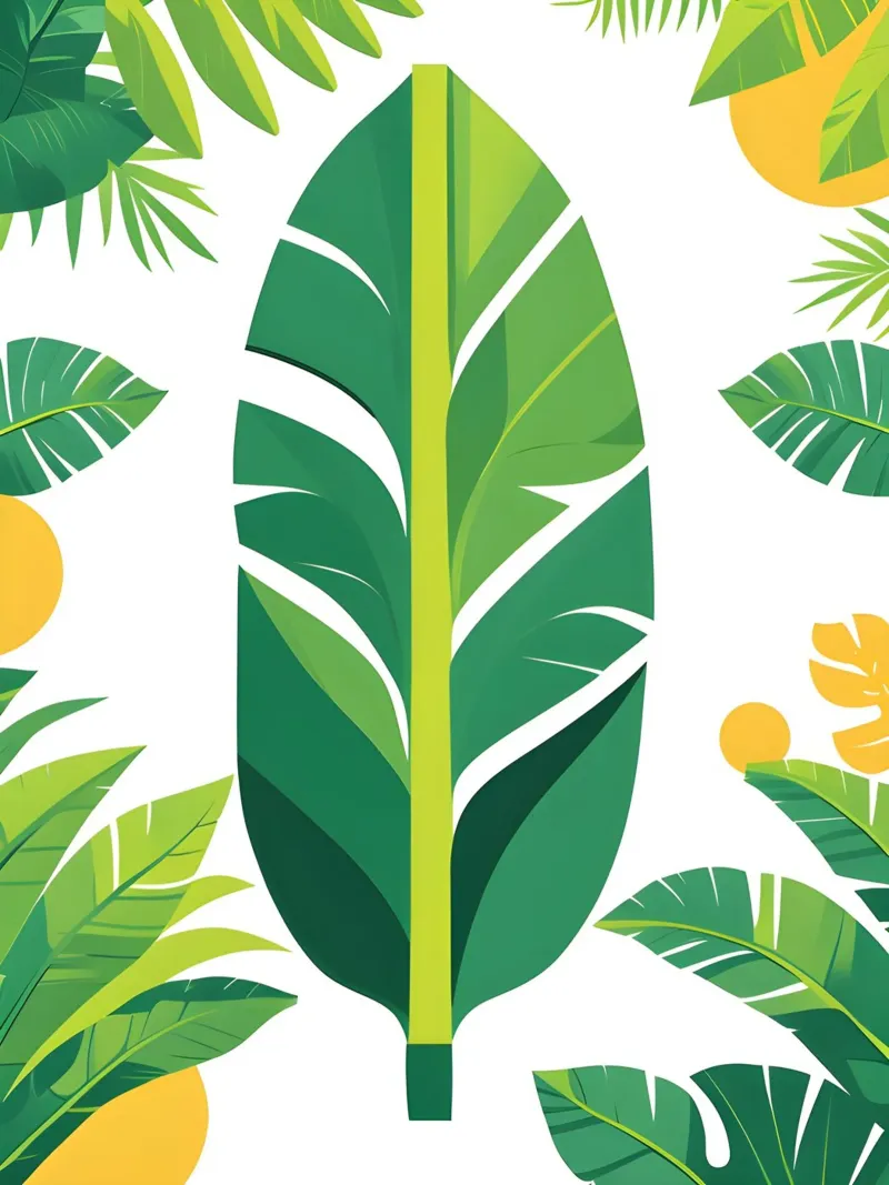 Bananenblad sectie canvas met Baklijst van The Green Room