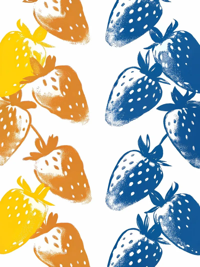 Aardbei canvas met Baklijst van PREKETEWE