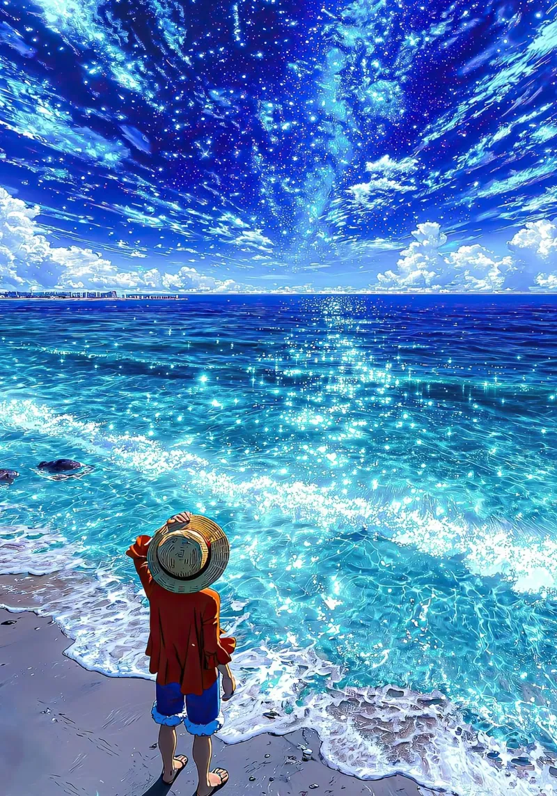 Luffy one piece poster con telaio in legno da posterindo