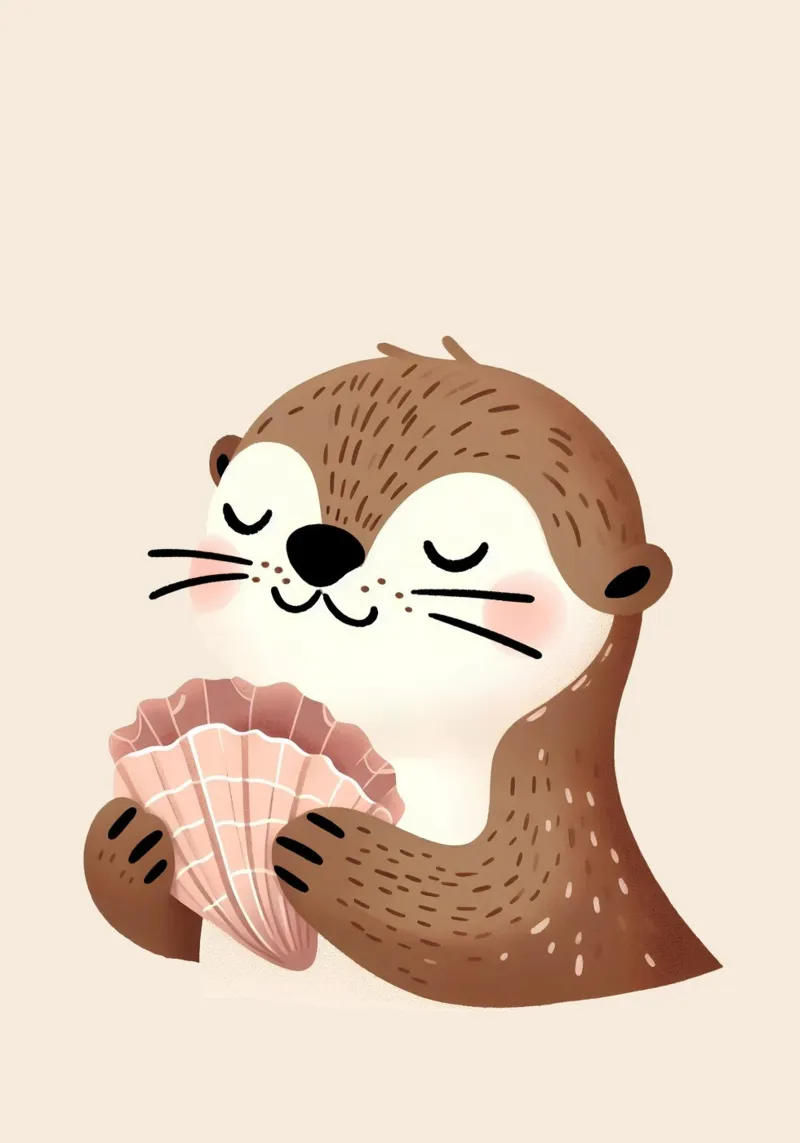 Stampa di una simpatica lontra, arte da parete per la cameretta, stampa per bambini poster da Little Lola