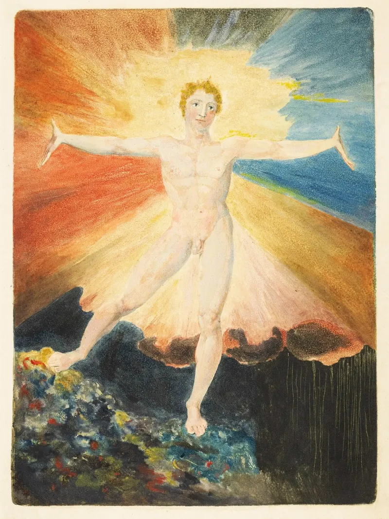 Albione - William Blake poster con telaio in alluminio da Venus Art