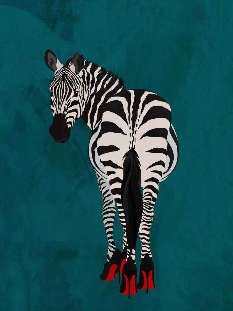 Zebra louboutin turquiose pellicola backlit da SarahManovski