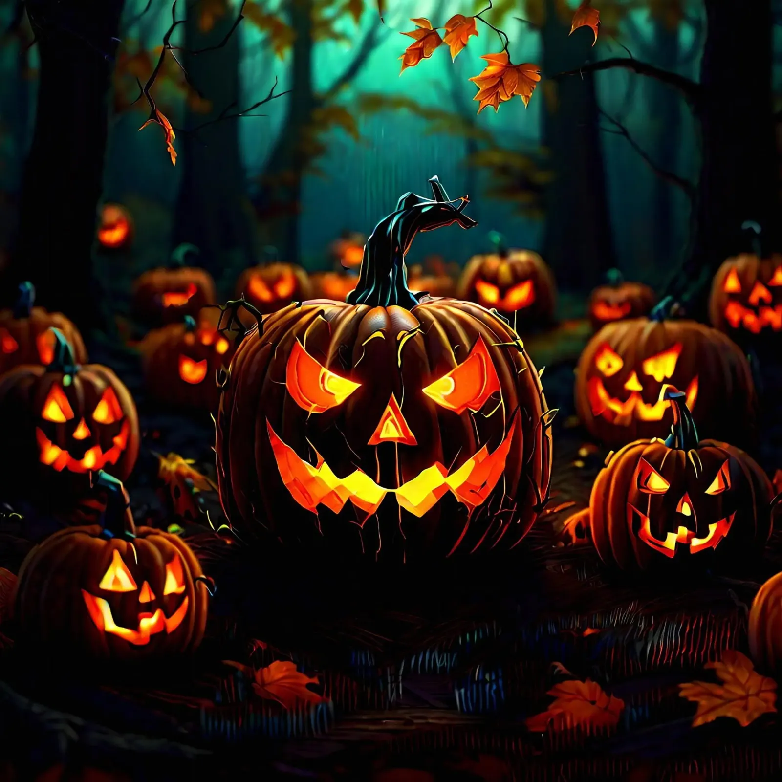 Halloween_zucche nel bosco_7 poster da Fantasie & Mystikwelten by LK