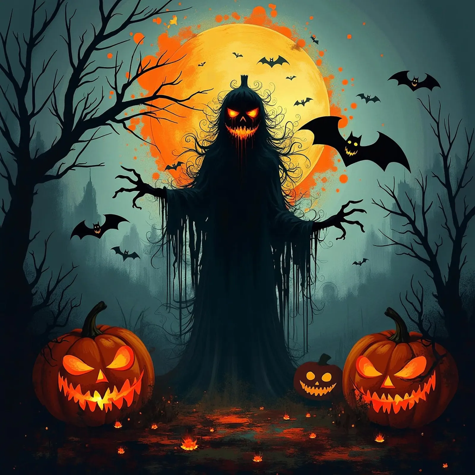 Halloween_7 tela con Cornice a cassetta da Fantasie & Mystikwelten by LK