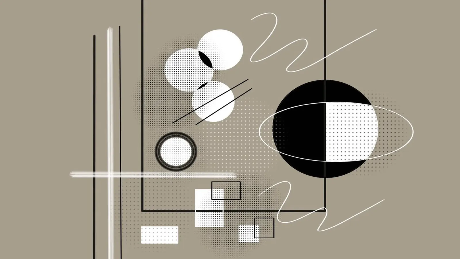 Illustrazione moderna con cerchi e linee poster da BenCoStyle