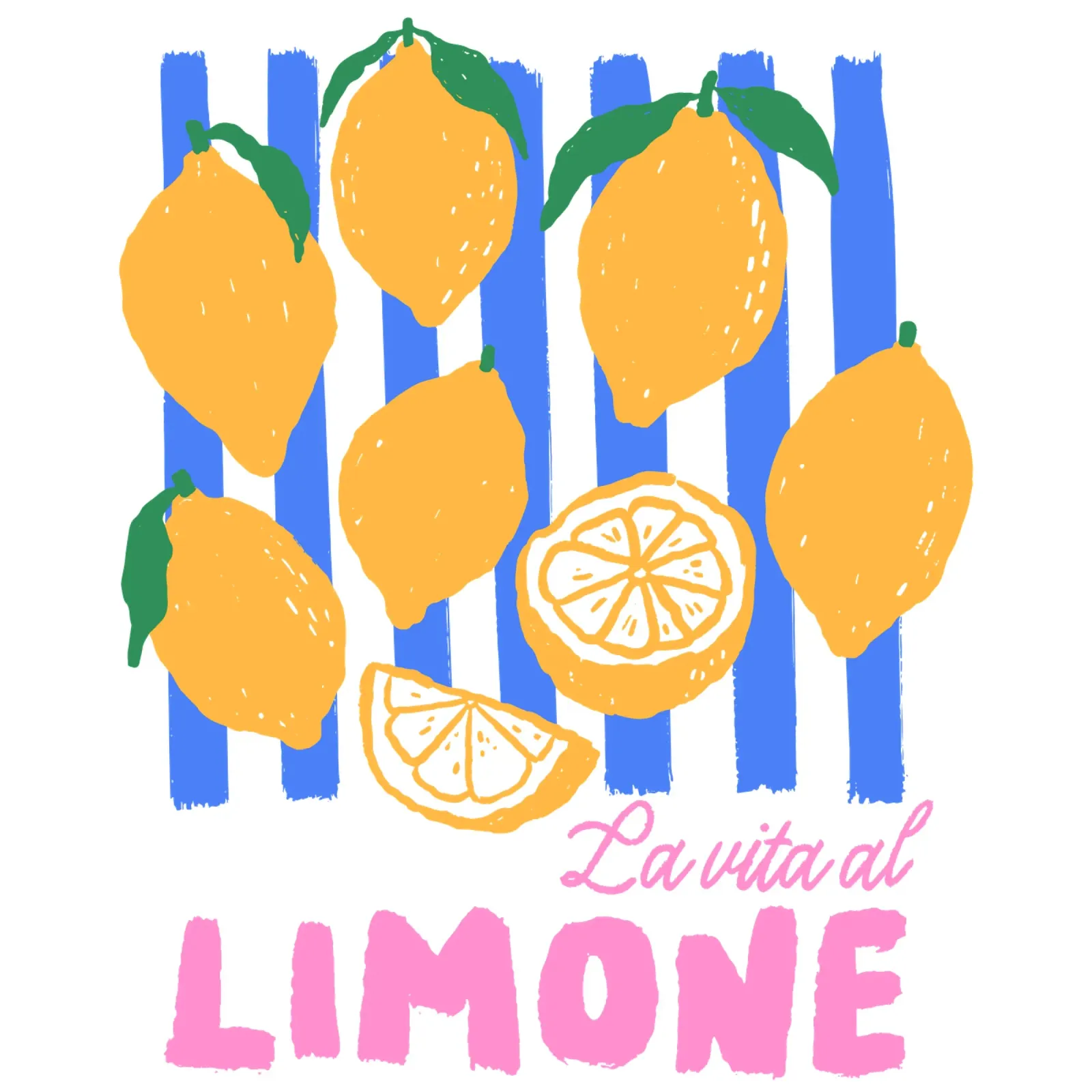 Lemon Print, Lemon Print Wall Art Gift, Home Decor Fruit Art canvas with Floater frame by DolceVita