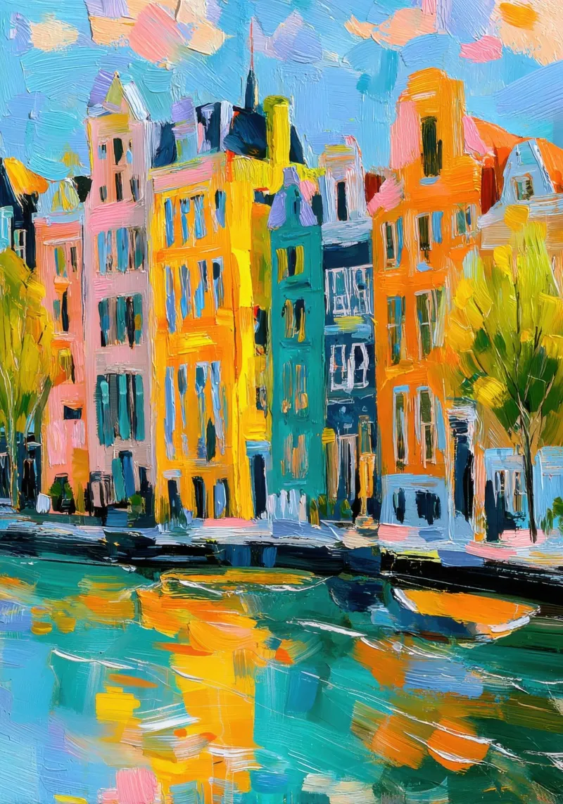 Amsterdam si rivolge all'Impressionismo tela con Cornice a cassetta da Nikis Art Studio