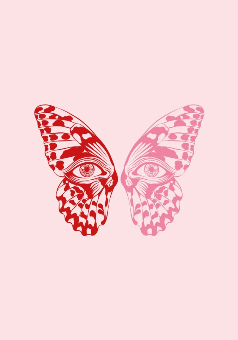 Papillon poster con telaio in legno da Lise.ya
