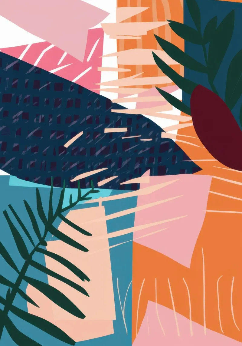 Collage di foglie tropicali poster da Frame Aura