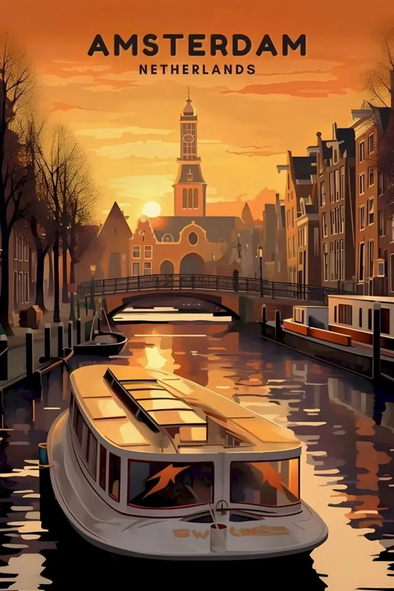 Amsterdam 01 tela con Cornice a cassetta da mazson