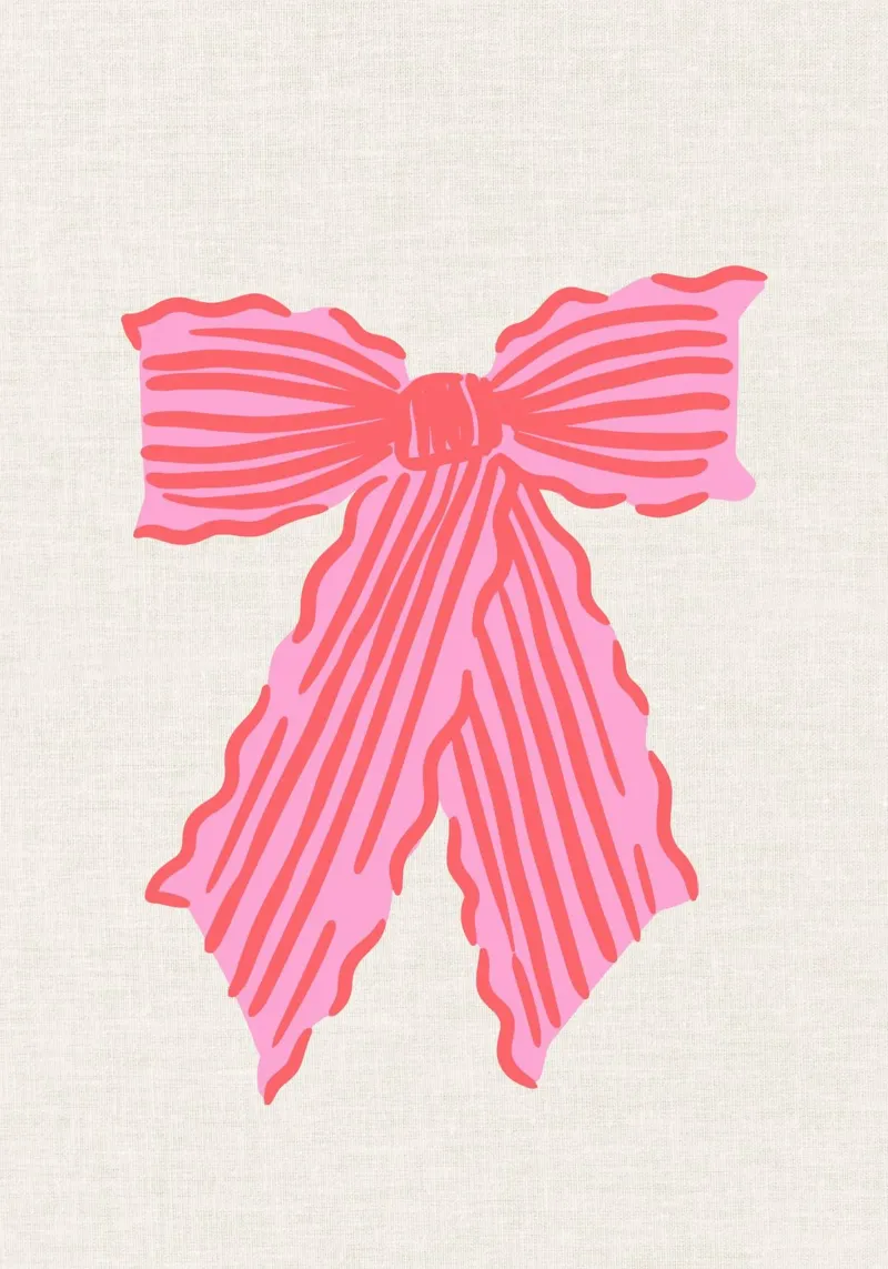 Poster con fiocco, arte da parete con fiocco rosa, regalo Coquette poster da Coquette Club