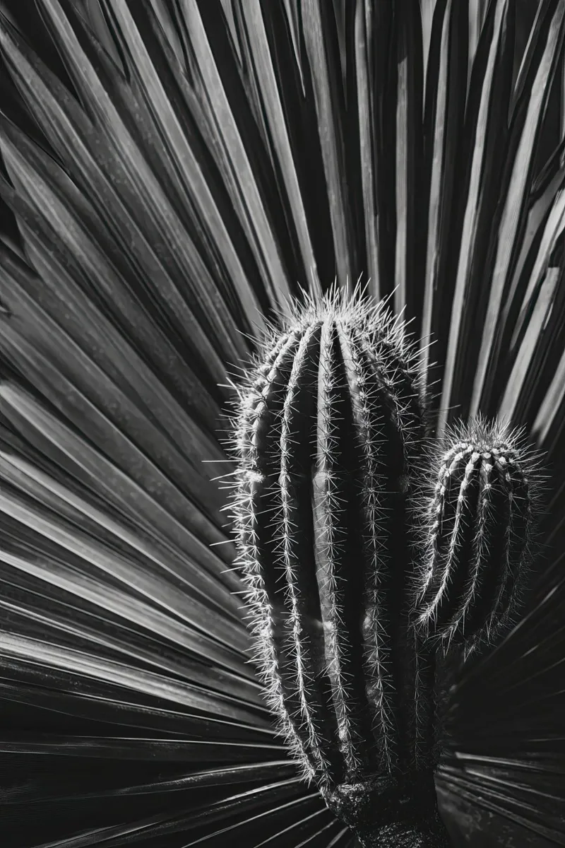 Cactus Poem No 02 Leinwand mit Schattenfugenrahmen von treechild