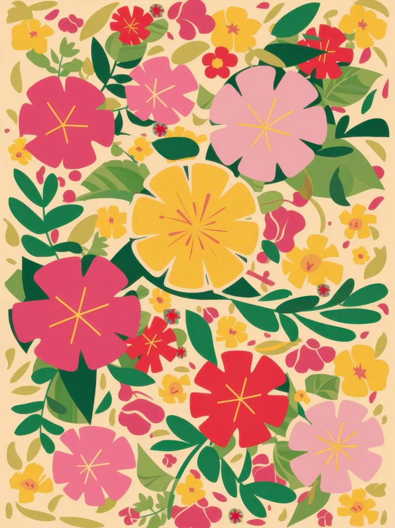 Alegres flores de primavera poster con marco de plástico de Frame Aura