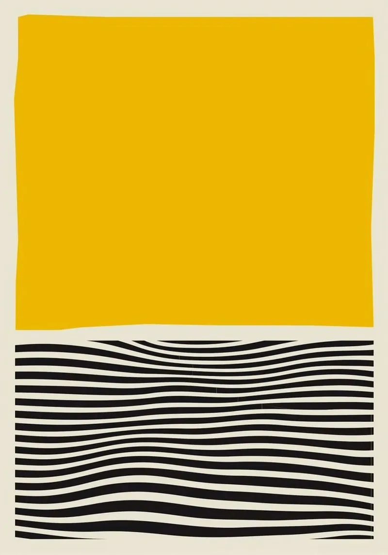 curve square yellow Leinwand mit Schattenfugenrahmen von riverbel