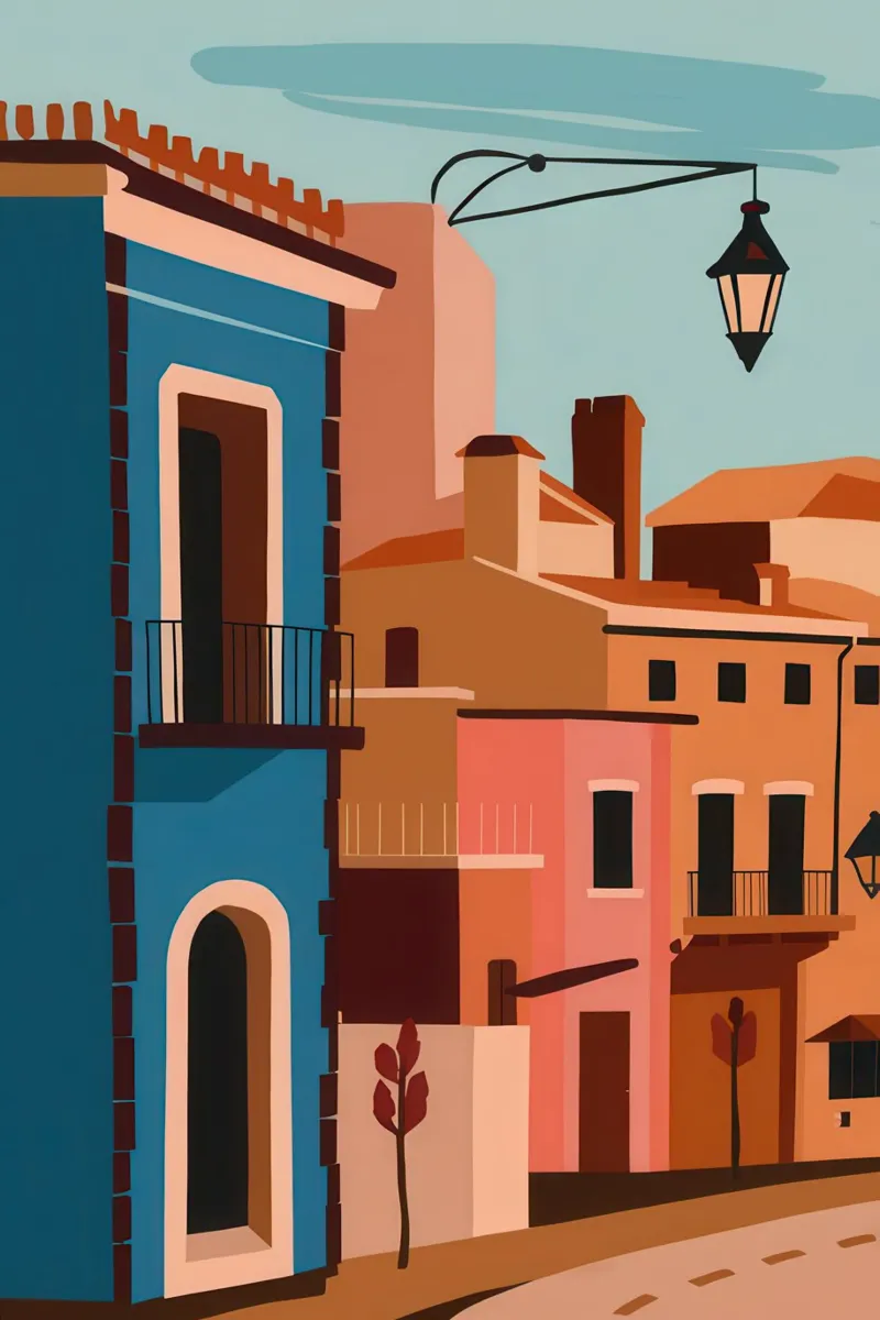 Serata vibrante in un vicolo poster da Frame Aura