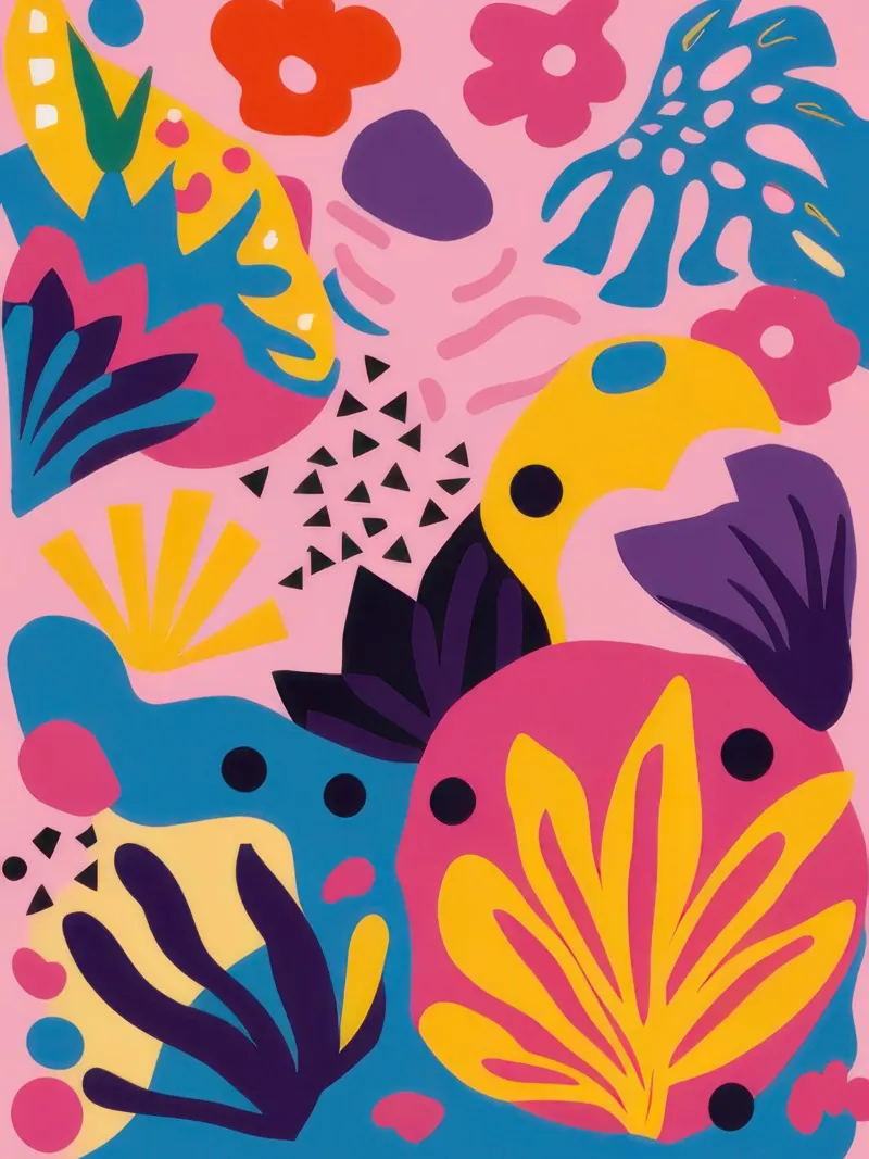 Abstract Coral Reef canvas with Floater frame by Enter Bloom